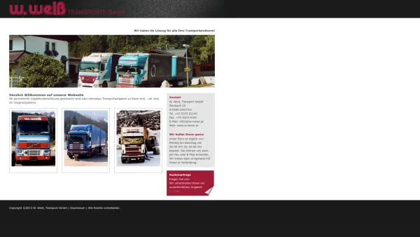 Website Screenshot: W.WeissTransport GmbH - W. Weiss Transport GmbH - Date: 2023-06-26 10:24:26