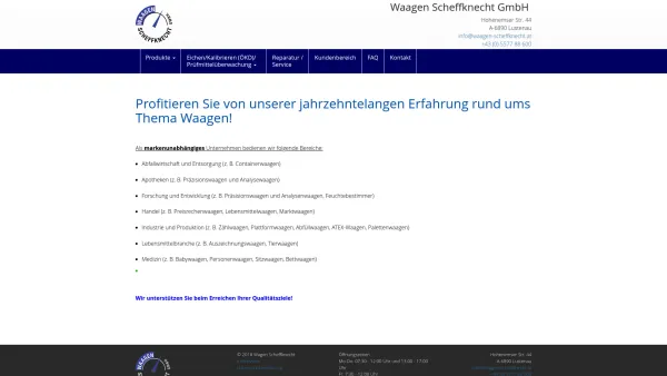Website Screenshot: bei WAAGEN SCHEFFKNECHT GmBH Lustenau - Waagen Scheffknecht - Date: 2023-06-14 10:46:06