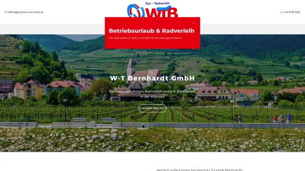 Website Screenshot: Thomas Anton Wachau Touristik - Taxiunternehmen W-T Bernhardt GmbH in Spitz, Wachau - Date: 2023-06-26 10:24:26