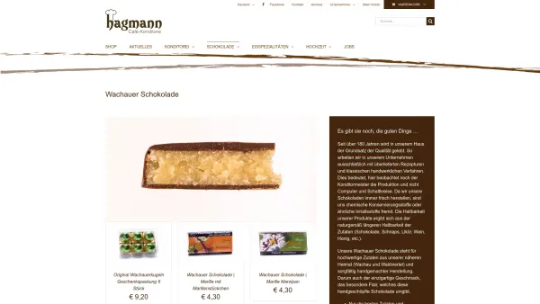 Website Screenshot: Café-Konditorei Hagmann GmbH - Wachauer Schokolade | Café-Konditorei Hagmann - Date: 2023-06-26 10:24:28