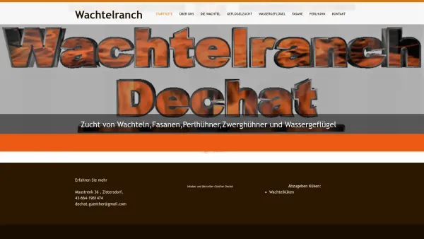 Website Screenshot: Dechat - Wachtelranch - Startseite - Date: 2023-06-14 10:46:06