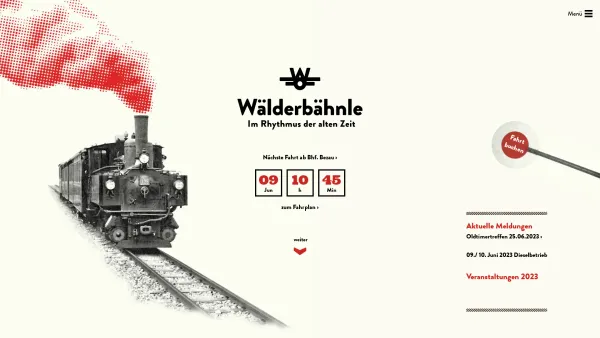 Website Screenshot: Wälderbähnle - Bregenzerwald Museumsbahn | Waelderbaehnle Museumsbahn - Date: 2023-06-14 10:46:06