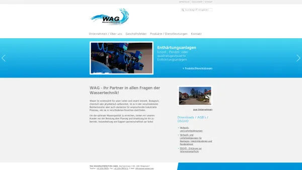 Website Screenshot: WAG Wasseraufbereitung - WAG-Wasser - Date: 2023-06-14 10:46:08