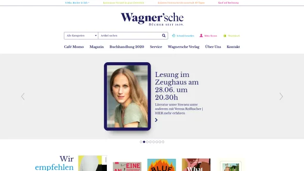 Website Screenshot: Wagnersche Universitäts www.wagnersche.at bücher innsbruck - Home - Wagnersche Buchhandlung - Date: 2023-06-26 10:24:28