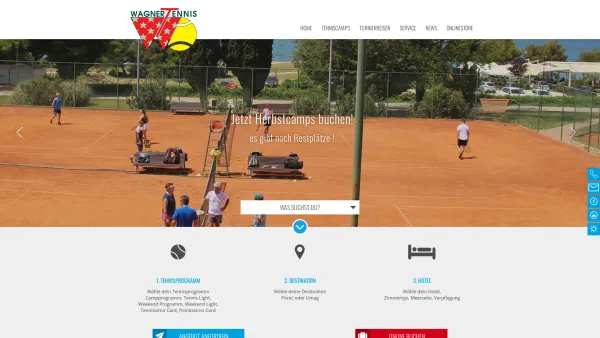 Website Screenshot: Heinrich Dieter Wagner Tennis Reiseagentur u. Tenniscamps - Wagner Tennis | Tenniscamps in Kroatien - Date: 2023-06-26 10:24:28