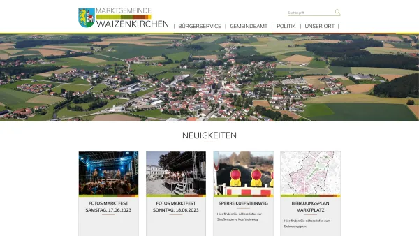 Website Screenshot: Gemeindeamt Waizenkirchen RiS-Kommunal - Marktgemeinde Waizenkirchen - Startseite - Date: 2023-06-26 10:24:28