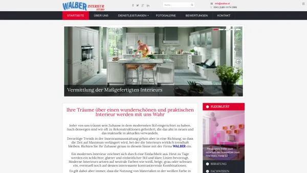 Website Screenshot: WALBER Interieur Studio - Startseite - Date: 2023-06-26 10:24:29