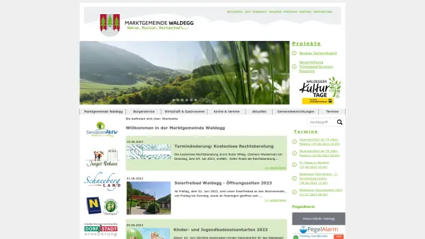Website Screenshot: Marktgemeinde Waldegg - Waldegg - GEM2GO WEB - Startseite - Date: 2023-06-26 10:24:29