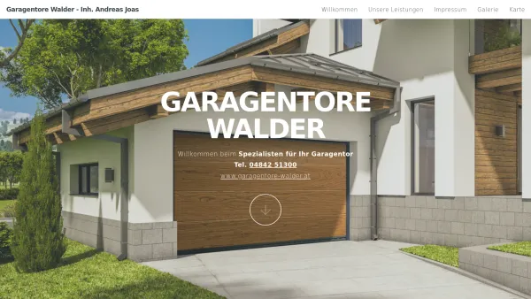 Website Screenshot: Johann Walder Garagentore - Garagentore Walder - Verkauf, Reparatur und Wartung Ihres Garagentores - Date: 2023-06-26 10:24:31