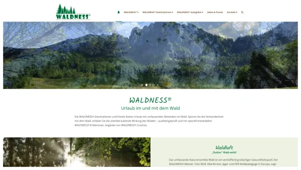 Website Screenshot: WALDNESS® Urlaub im und mit dem Wald - WALDNESS® Urlaub im und mit dem Wald - WALDNESS®.Destinationen - Date: 2023-06-26 10:26:51