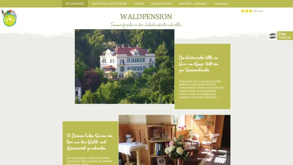 Website Screenshot: Waldpension Mück - WALDPENSION Gars - Sommerfrische in der Jahrhundertwendevilla im Waldviertel - Date: 2023-06-26 10:24:31
