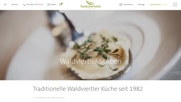 Website Screenshot: Waldviertler Stuben - Restaurant & Kulinarik - Faulenzerhotel - Date: 2023-06-26 10:24:31