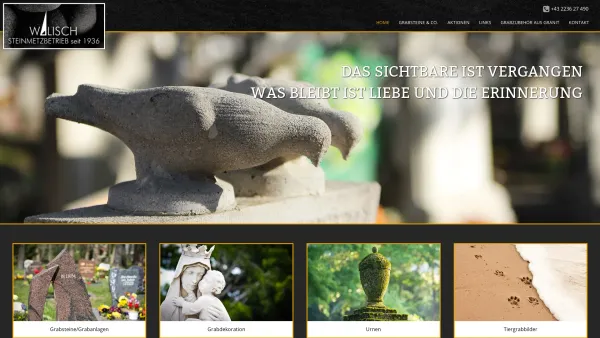 Website Screenshot: Steinmetzbetrieb Bruno Walisch - Bruno Walisch – Ihr Steinmetz in Mödling - Date: 2023-06-15 16:02:34