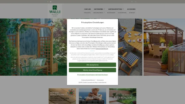 Website Screenshot: WALLI Wohnraum Garten - Gartenmöbel & Ausstattung vom Gartentischler | WALLI Wohnraum Garten - Date: 2023-06-26 10:24:31