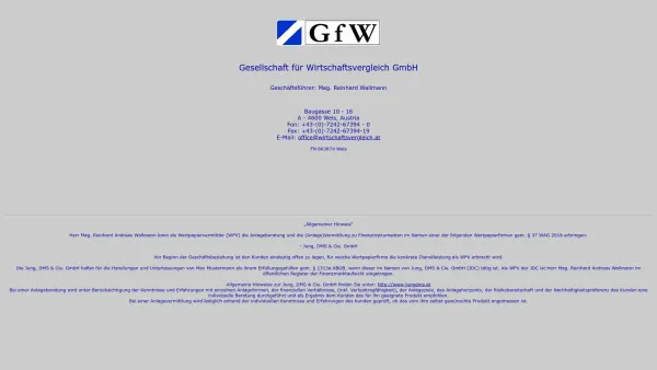 Website Screenshot: GfW Gesellschaft für Wirtschaftsvergleich GmbH - Gesellschaft für Wirtschaftsvergleich GmbH - Date: 2023-06-26 10:24:31