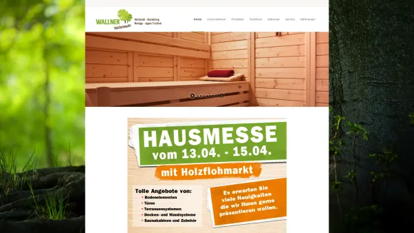 Website Screenshot: Wallner Holzindustrie Heimwerker - Wallner Holzfachmarkt Sauna Infrarotkabine Tischlerei Terrasse Holz - Date: 2023-06-14 10:46:09