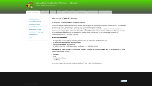 Website Screenshot: WALSERBIBLIOTHEK  Biosphärenpark-Großes Walsertal Vorarlberg Österreich - Netzwerk Walserbibliothek | Walserbibliothek Großes Walsertal - Netzwerk - Date: 2023-06-26 10:24:31