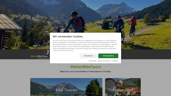 Website Screenshot: Walser Bike Tours - WalserBikeTours - Date: 2023-06-14 10:37:41