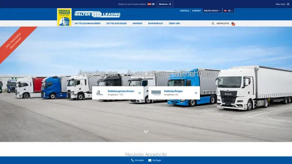Website Screenshot: WALTER LEASING GmbH - Truck & Trailer - WALTER LEASING (AT) - Date: 2023-06-14 10:46:09