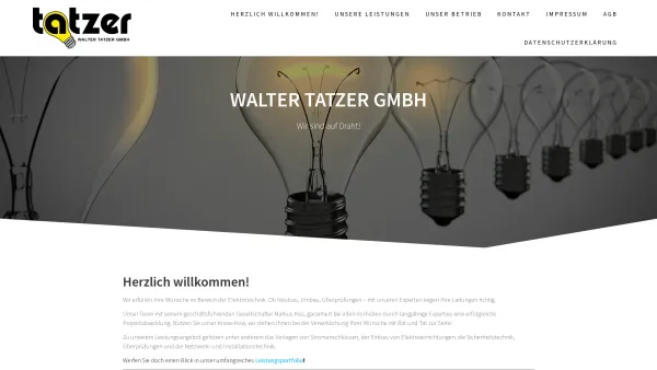 Website Screenshot: KR Walter Komm.-Rat Walter Tatzer Beh. Konz. Elektotechniker - Wir sind auf Draht! - Date: 2023-06-26 10:24:31