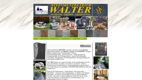 Website Screenshot: Steinmetzbetrieb WALTER - Home - Date: 2023-06-26 10:24:31