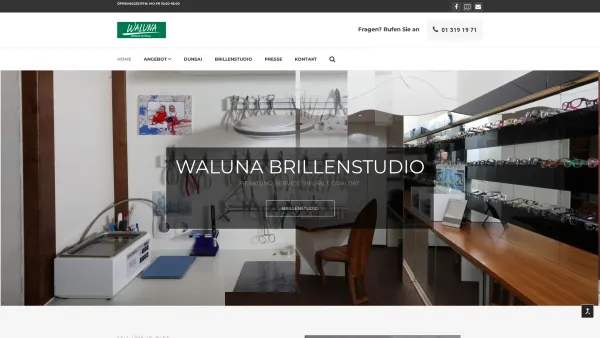 Website Screenshot: Waluna Brillenstudio - Waluna | Start - Date: 2023-06-14 10:46:09
