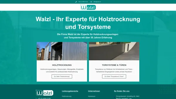 Website Screenshot: Wilhelm Walzl Holztrockensysteme - Walzl.at - Ihr Experte für Holztrocknung und Torsysteme - Date: 2023-06-15 16:02:34