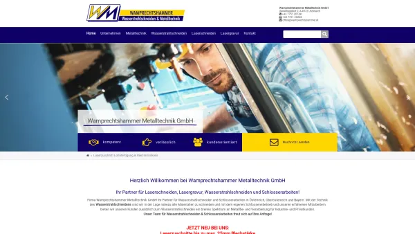 Website Screenshot: Wamprechtshammer Schlosserei & Wasserstrahlschneiden - Unternehmen für Lohnfertigung in Oberösterreich - Date: 2023-06-26 10:24:34