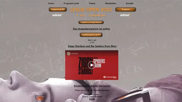 Website Screenshot: beWAnderKInoMAnn - Open-air-kino | Leslie Open | Graz - Date: 2023-06-26 10:24:34