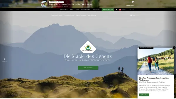 Website Screenshot: Österreichs wandern-in-oesterreich.at - Österreichs Wanderdörfer - Die Magie des Gehens - Date: 2023-06-26 10:24:34