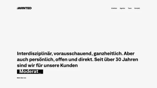 Website Screenshot: wanted - :WANTED Werbeagentur GmbH - Date: 2023-06-14 10:46:09