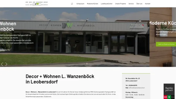Website Screenshot: Diepage von DECOR+WOHNEN Wanzenböck in Leobersdorf Österreich - Küchen Leobersdorf, Baden bei Wien, Wr. Neustadt - Date: 2023-06-15 16:02:34