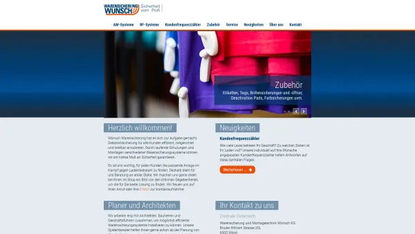 Website Screenshot: Warensicherung und Montagetechnik Wünsch K.G. - Home - Warensicherung Wünsch - Date: 2023-06-26 10:24:34