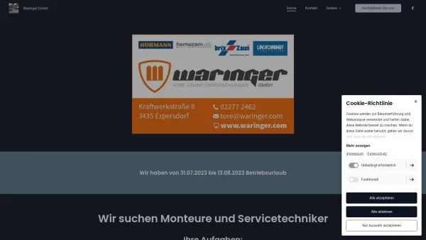 Website Screenshot: Anton Waringer Tor Antriebstechnik - Tor - und Antriebstechnik | Waringer GmbH - Date: 2023-06-14 10:37:44
