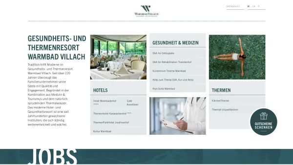 Website Screenshot: Josefinenhof ThermenParkHotel - Thermenresort Warmbad Villach / Hotels Gesundheit Medizin Thermen - Date: 2023-06-26 10:24:34