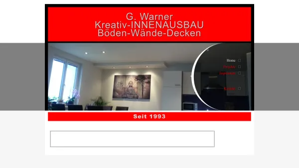 Website Screenshot: Gerhard WARNER INNENAUSBAU - G. Warner, Kreativ-Innenausbau - Date: 2023-06-26 10:24:34