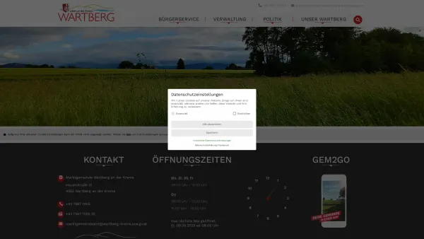 Website Screenshot: Gemeindeamt Wartberg an der Wartberg/Krems - Marktgemeinde Wartberg an der Krems - Startseite - Date: 2023-06-14 10:46:09