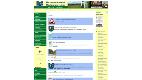 Website Screenshot: Wartmannstetten Marktgemeinde Gemeinde Gemeindeamt Informationpage - Marktgemeinde Wartmannstetten - Home - Date: 2023-06-26 10:24:34