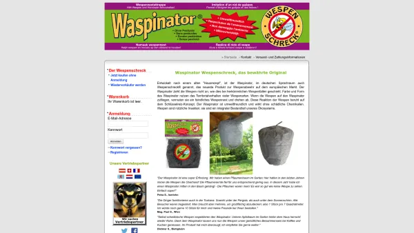 Website Screenshot: GD-International Inh. Gerhard Dangl - Waspinator Wespenschreck Wespenabwehr ohne Schadstoffe - Date: 2023-06-14 10:46:09