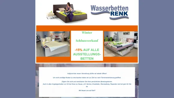 Website Screenshot: Atropa Wasserbetten Bestpreis Lieferung Wien und Österreich - Wasserbetten Renk – Für einen erholsamen Schlaf - Date: 2023-06-26 10:24:34