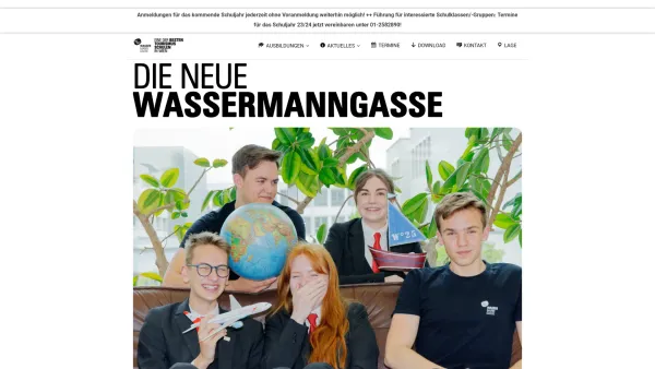 Website Screenshot: Tourismusschule Wien 21 Höhere Bundeslehranstalt für Tourismus - Die Neue Wassermanngasse - Date: 2023-06-26 10:24:34