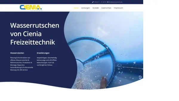 Website Screenshot: Gastl Freizeitanlagen - Home – Wasserrutschen von Cienia Freizeittechnik - Date: 2023-06-15 16:02:34