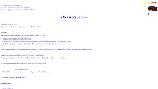 Website Screenshot: Radiästhesie & Energetik Wünschelrutengeher professionelle Wassersuche Mag. Johann L. R. Schoberberger - Wassersuche - Date: 2023-06-26 10:24:34