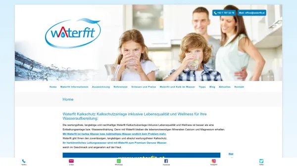 Website Screenshot: Ensatec Energiespar und Wassertechnik GmbH - Entkalkungsanlage? Lieber Waterfit Kalkschutz ohne Wartung, mit Genuss. - Date: 2023-06-14 10:46:09