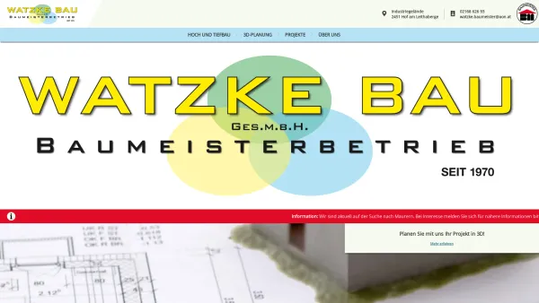 Website Screenshot: page der WERNER WATZKE GMBH - Startseite - Watzke Bau - Date: 2023-06-26 10:24:37