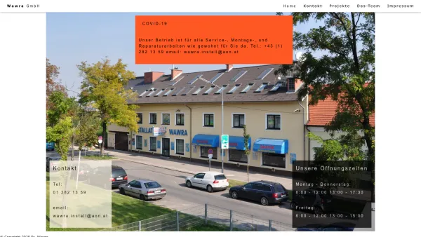Website Screenshot: Anton Oujezdsky Inh. Gerhard EINGANG - Firma Wawra Gmbh mainpage; Installateur; Bad; Heizung; - Date: 2023-06-26 10:24:37