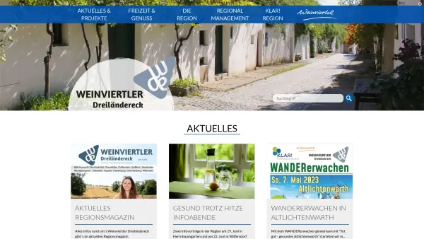 Website Screenshot: Weinviertler Dreiländereck Niederösterreich Natur WeRad Pferd Kellergassen - Kleinregion Weinviertler Dreiländereck - Home - Date: 2023-06-15 16:02:34