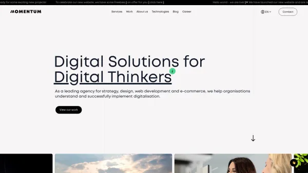 Website Screenshot: Momentum | Website as a Service - Momentum - Digital Solutions for Digital Thinkers - Date: 2023-06-26 10:26:51