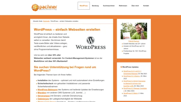 Website Screenshot: WebDirigent - WordPress Spezialist und Profi in Wien, Österreich - Patrick Pachner - Date: 2023-06-15 16:02:34