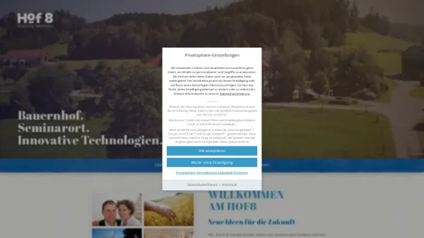 Website Screenshot: Harald WEB 8 wir vernetzen. - Hof8 – einfach wertvoll | Bauernhof. Seminarort. IT. - Date: 2023-06-26 10:24:37